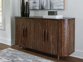 Prime Furniture - Ashley Furniture - Amickly Accent Cabinet - Accent Cabinet / Dark Brown - A4000571